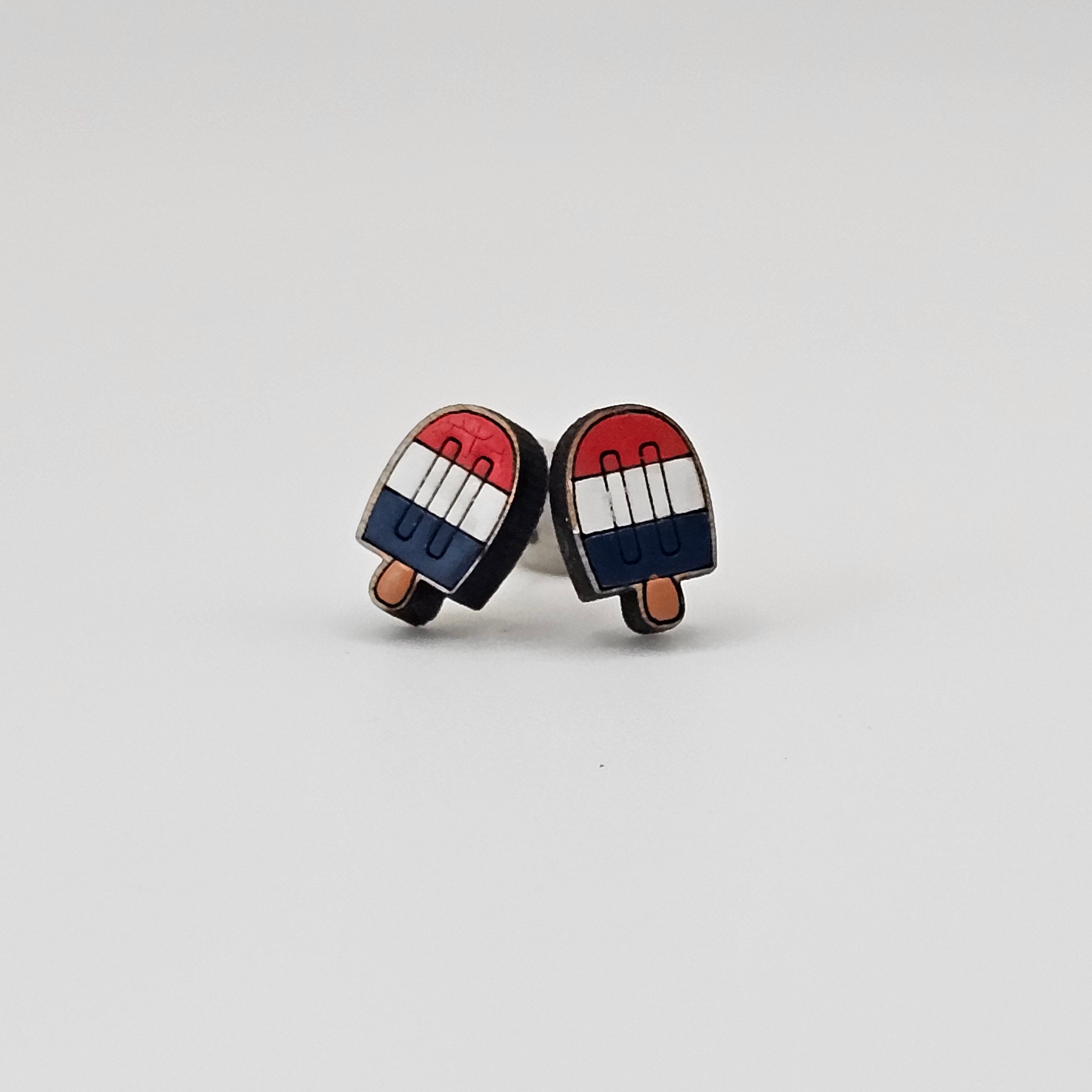 Classic Rocket Pop Stud Earrings | Hand-Painted | Surgical Steel - SEHOS27