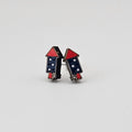 Patriotic Rocket Stud Earrings | Hand-Painted | Surgical Steel - SEHOS30