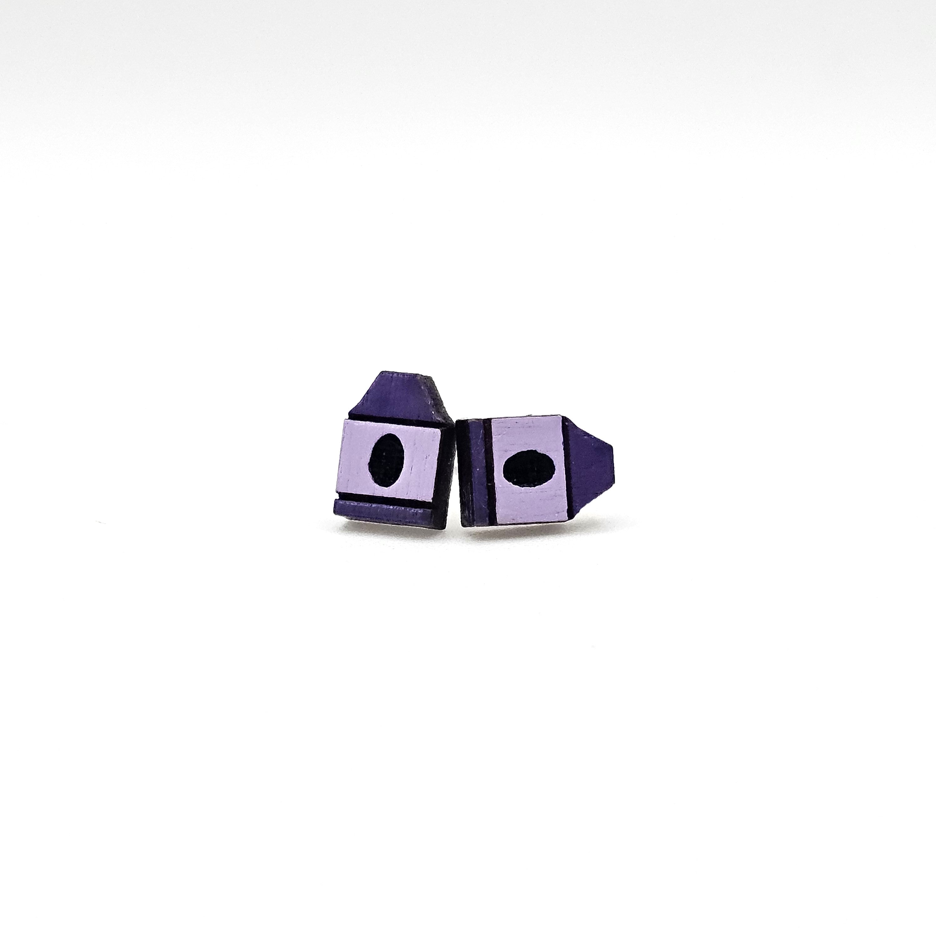 Crayon Stud Earrings | Hand-Painted | Surgical Steel - SEHPP2