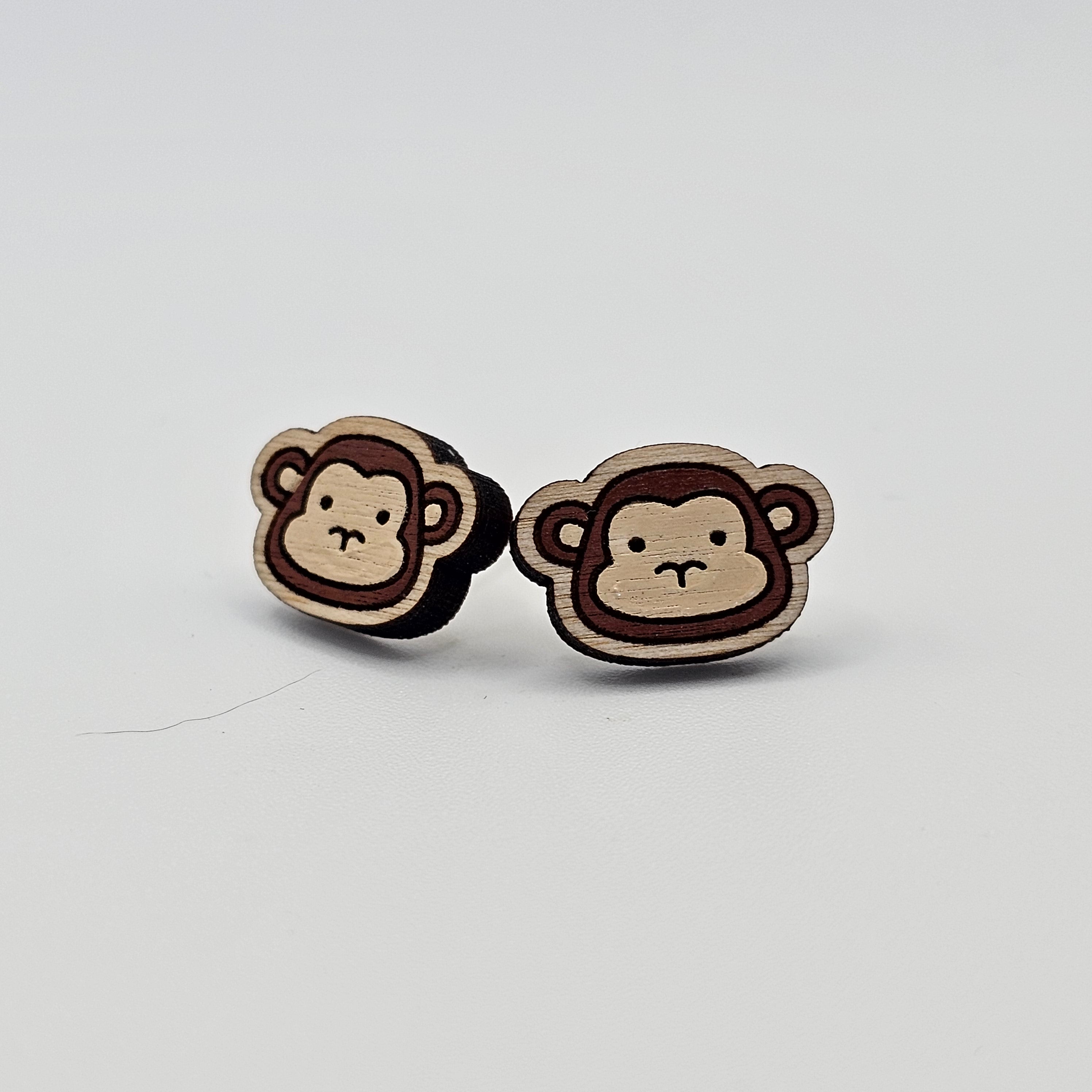 Cheeky Monkey Stud Earring | Hand-Painted | Surgical Steel - SEHPX15