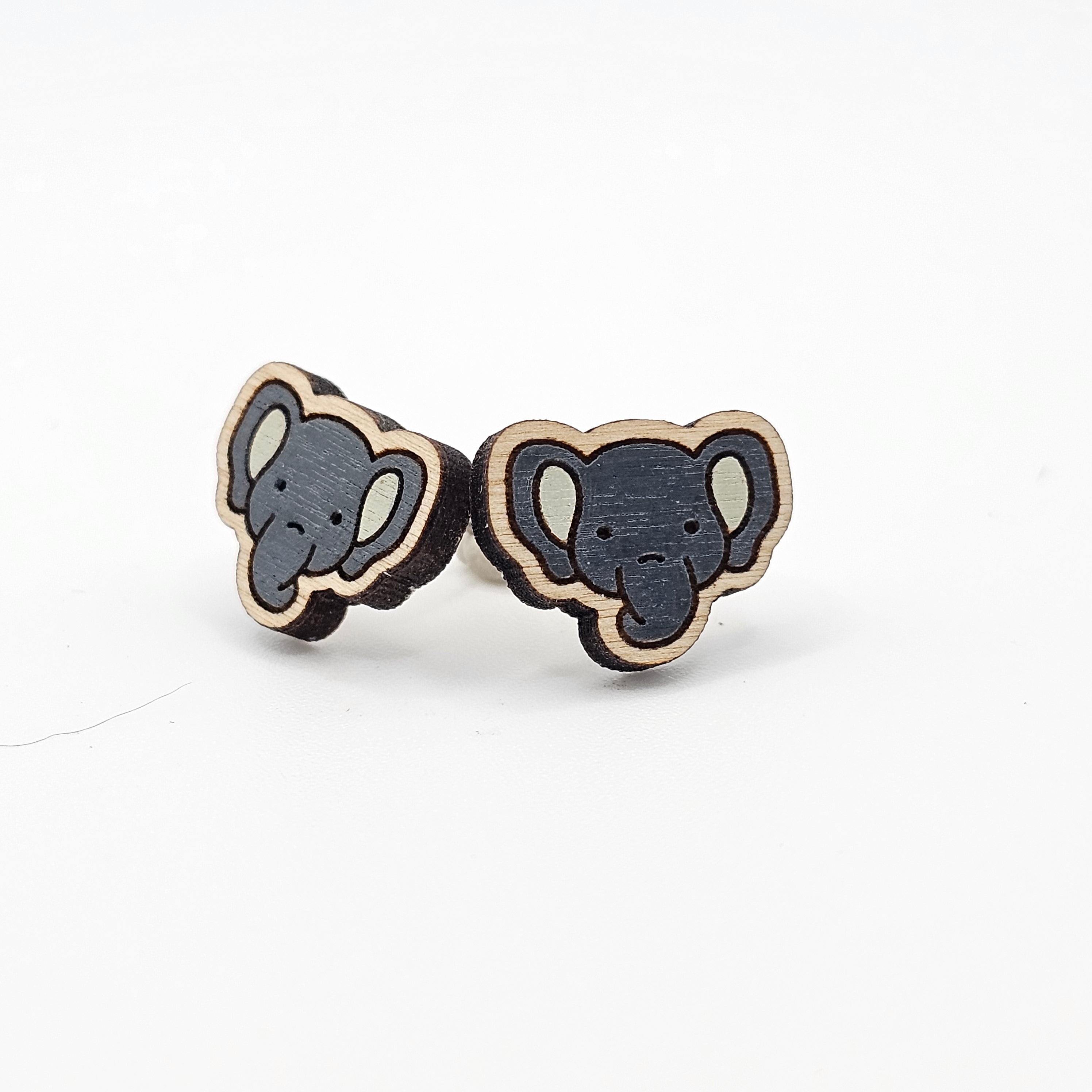 Safari Elephant Stud Earring | Hand-Painted | Surgical Steel - SEHPX16