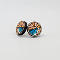 Sunrise Beach Waves Stud Earring | Hand-Painted | Surgical Steel - SEHPX30