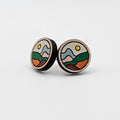 Painted Peaks Stud Earring | Hand-Painted | Surgical Steel - SEHPX35
