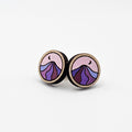 Amethyst Moonrise Stud Earring | Hand-Painted | Surgical Steel - SEHPX36