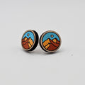 Desert Moonrise Stud Earring | Hand-Painted | Surgical Steel - SEHPX37