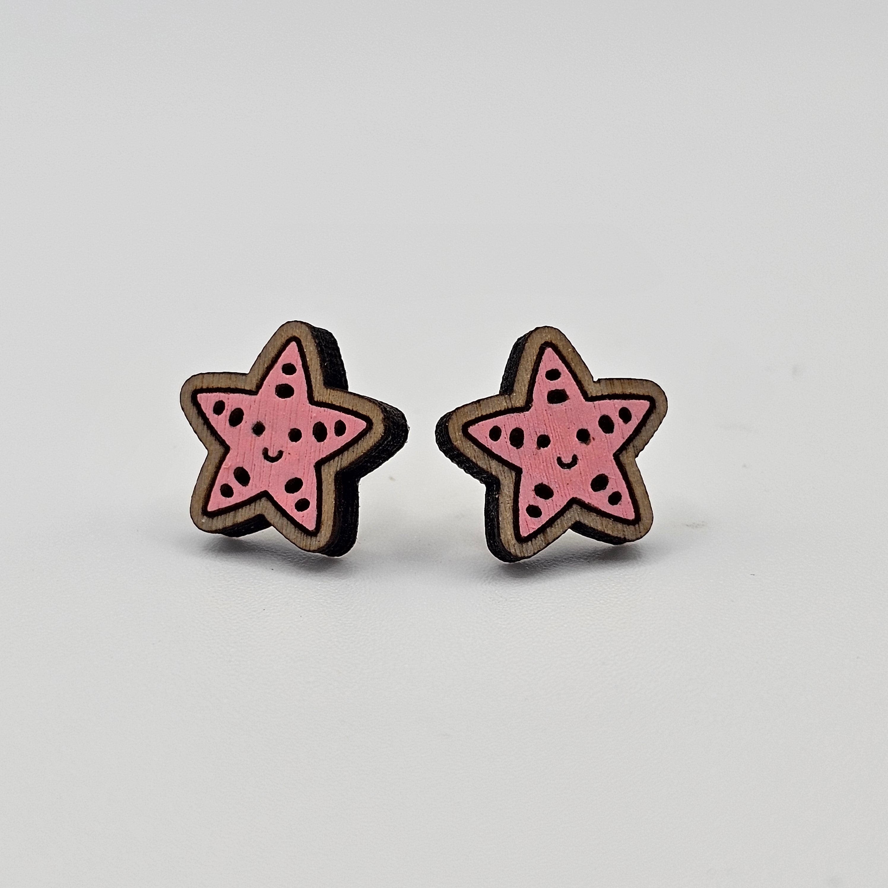 Sweet Star Stud Earring | Hand-Painted | Surgical Steel - SEHPX74