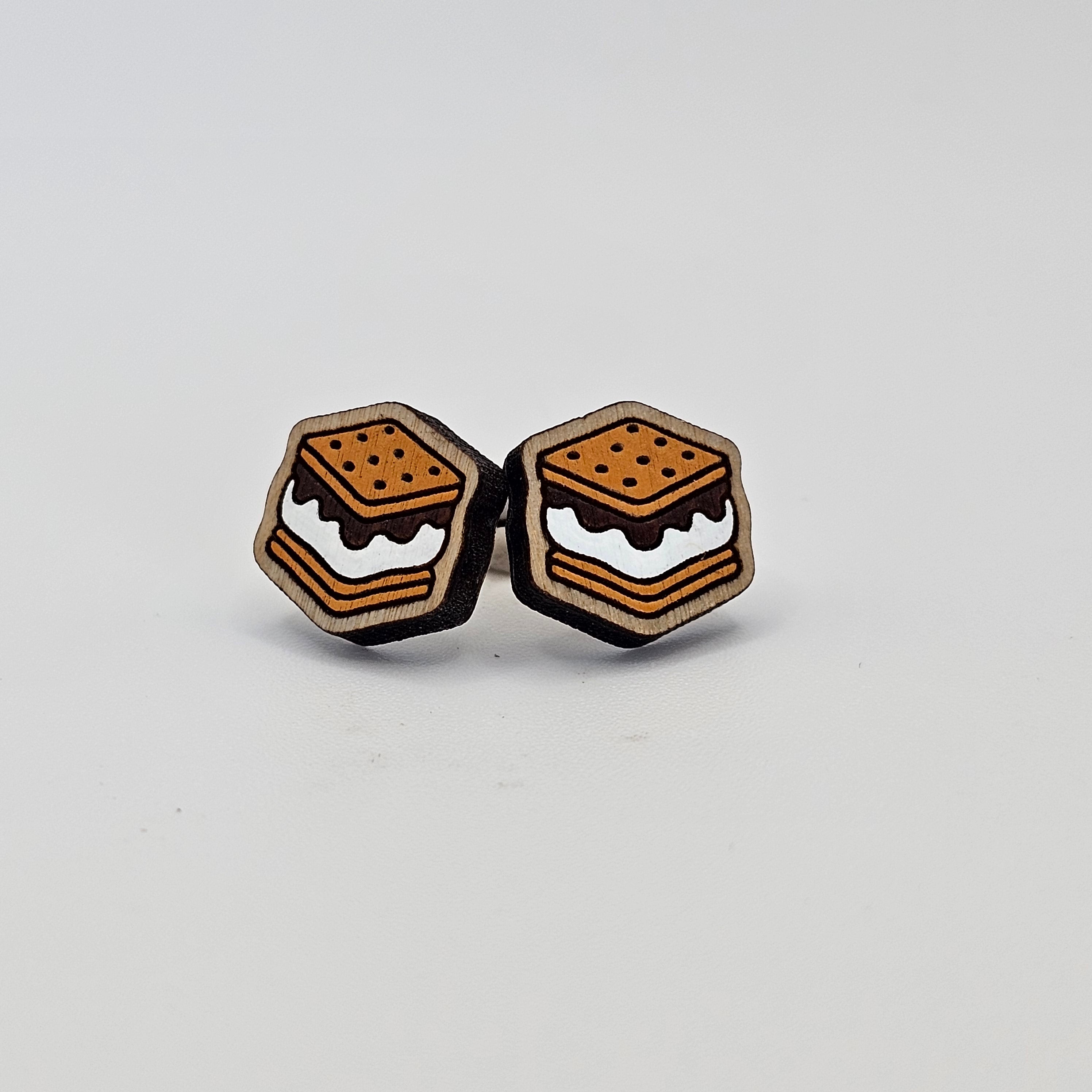 Campfire S’mores Stud Earring | Hand-Painted | Surgical Steel - SEHPX77
