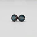 Geometric Circle Bar Stud Earrings | Laser Engraved Wood | Surgical Steel - SEHSM3