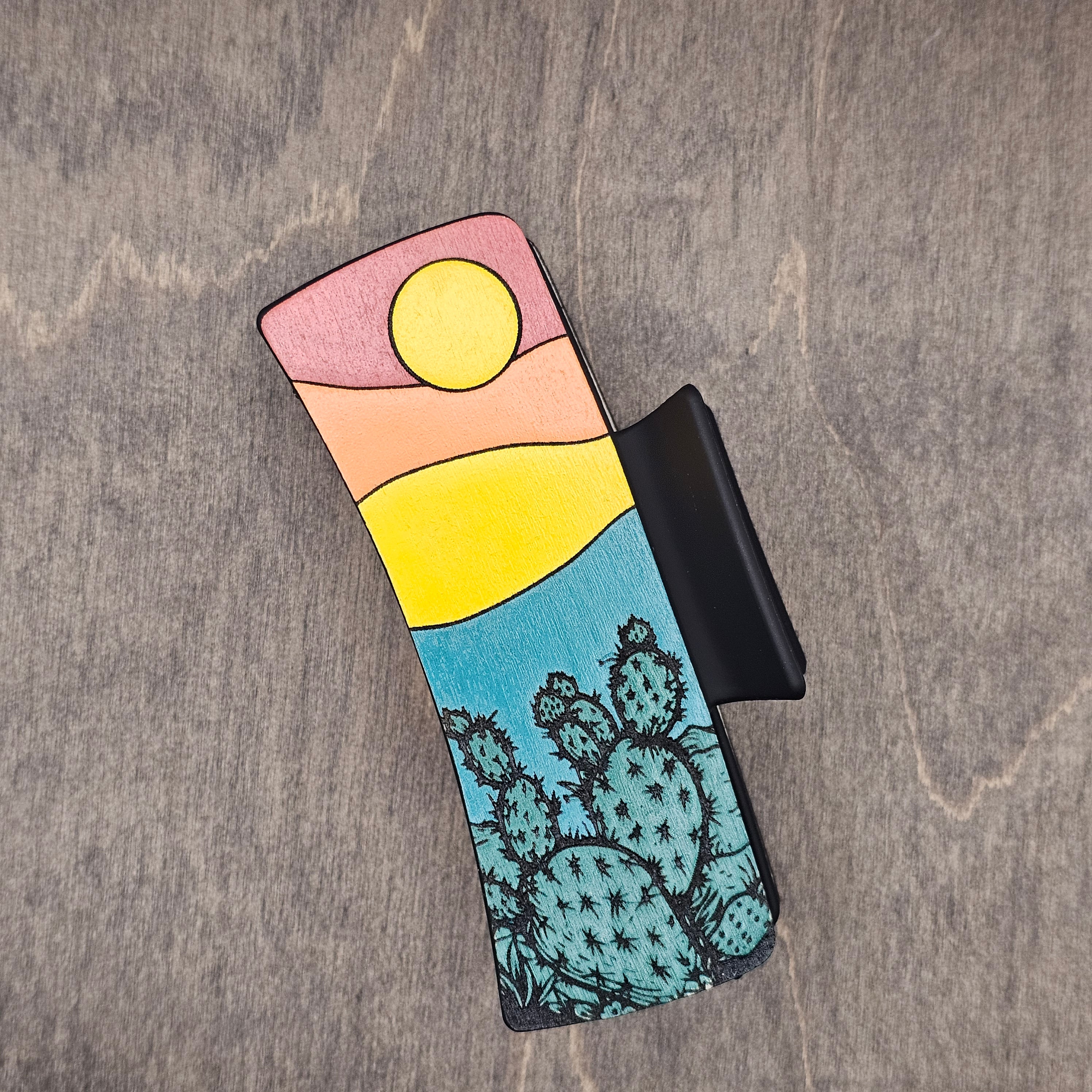 Desert Sunset Hair Claw Clip | Hand-Painted Wood - LCHDC30