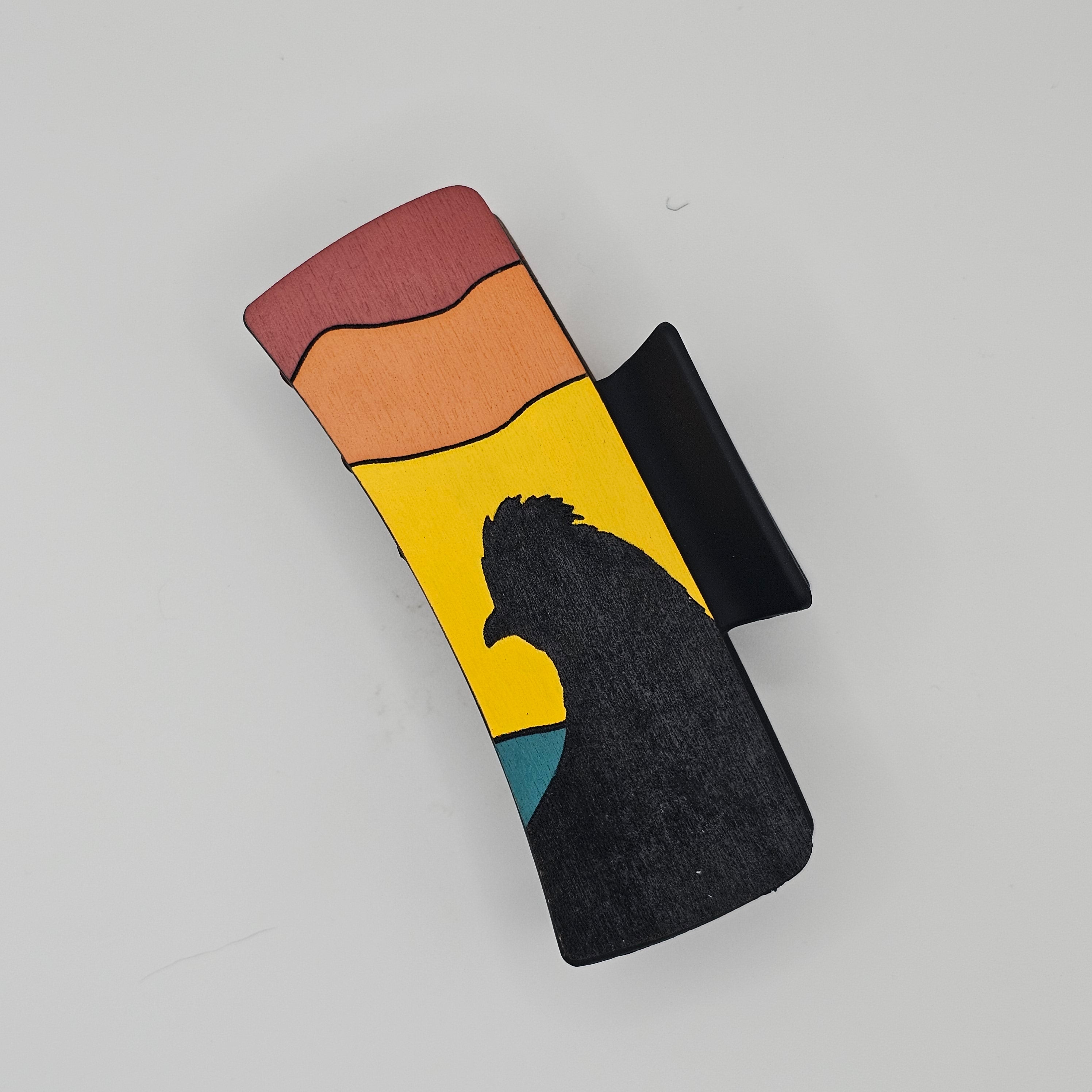 Quail at Sunset Hair Claw Clip | Hand-Painted Wood - LCHDC32