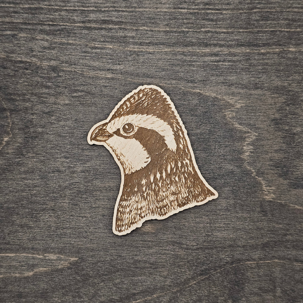 Bobwhite Quail Wildlife Magnet | Laser Engraved Wood - MDC1