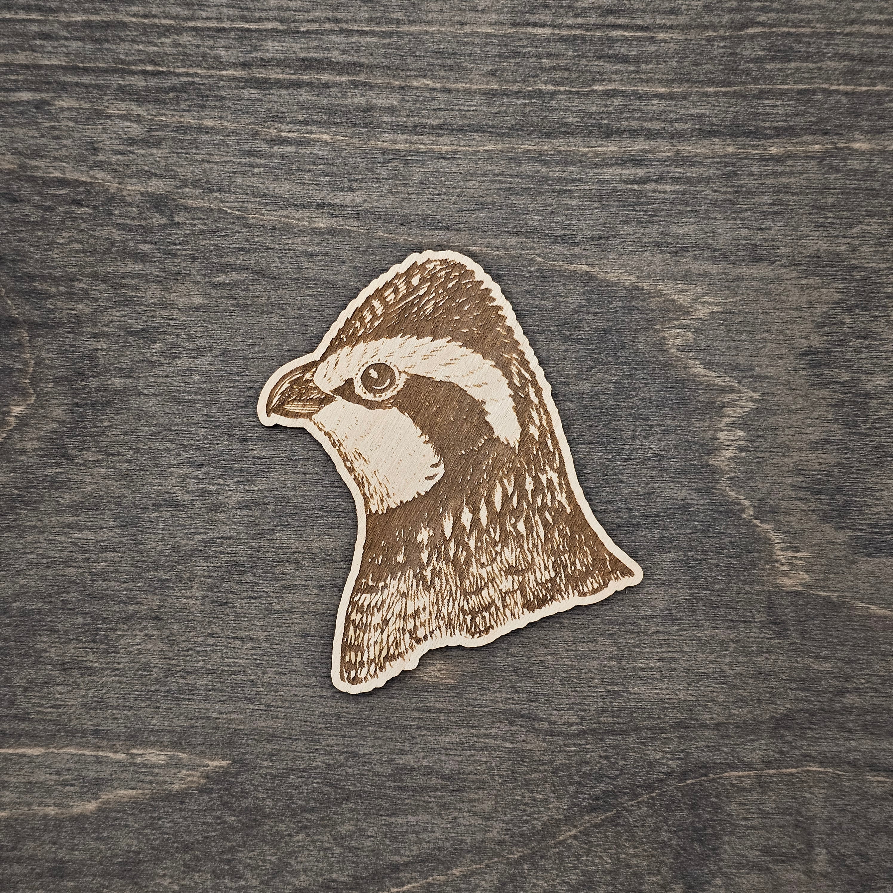 Bobwhite Quail Wildlife Magnet | Laser Engraved Wood - MDC1