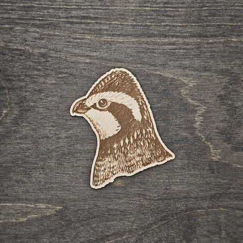 Bobwhite Quail Wildlife Magnet | Laser Engraved Wood - MDC1