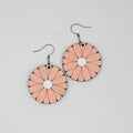 Blush Bloom Dangle Earrings | Hand-Painted Wood | Surgical Steel - DEHPP44